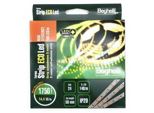 8002219754967 - Beghelli - ECOLed he Selbstklebeband 5 Meter Hocheffiziente 140 LEDs m 144W m 24V 3000K