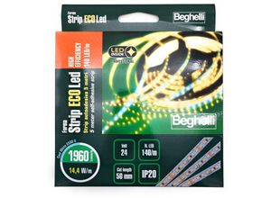 8002219754981 - Beghelli - ECOLed he Selbstklebeband 5 Meter Hocheffiziente 140 LEDs m 144W m 24V 6500K