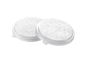 8002522572814 - Metaltex Deckel für Yogurtbecher Mehrweg Set 2-teilig Joghurtbecher Deckel für handelsübliche 500 g Becher 1 Set Maße Ø 10 cm