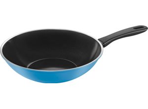 8003150521427 - Wok BALLARINI Caprera blau B293cm H108cm L471cm Ø28cm Pfannen Keramikbeschichtung Thermopoint bunt Made in Italy