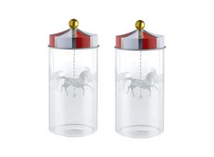 8003299433162 - Gewürzbehälter de Design aus Glas mit Siebdruck mit Deckel aus Weißblech Set de 2 Glas Eisen mehrfarbig Unikat