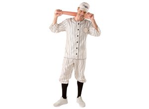 8003558494910 - Baseball Kostüm für Herren beige schwarz