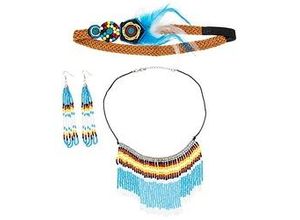 8003558957200 - Schmuck-Set Indianer 4-teilig blau gelb