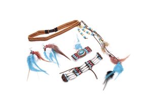 8003558957996 - Schmuck-Set Indianer 5-teilig blau braun