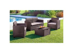 8003723390672 - Altri - Lounge-Set für den Außenbereich Venere Garten-Set mit Kissen Lounge-Set für den Innenbereich in Rattan-Optik 100 % Made in Italy Braun