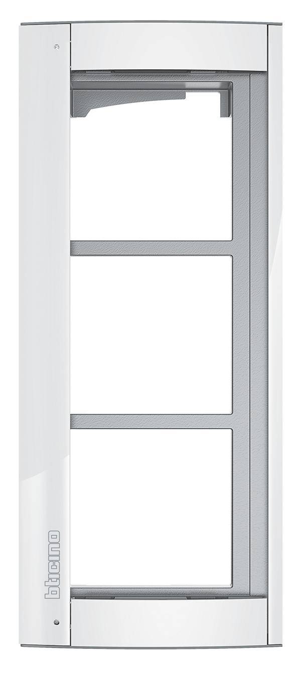 8005543457542 - BTicino 350232 Abdeckrahmen 3M mTräger fTürstation SFERA Aluminium Allwhite