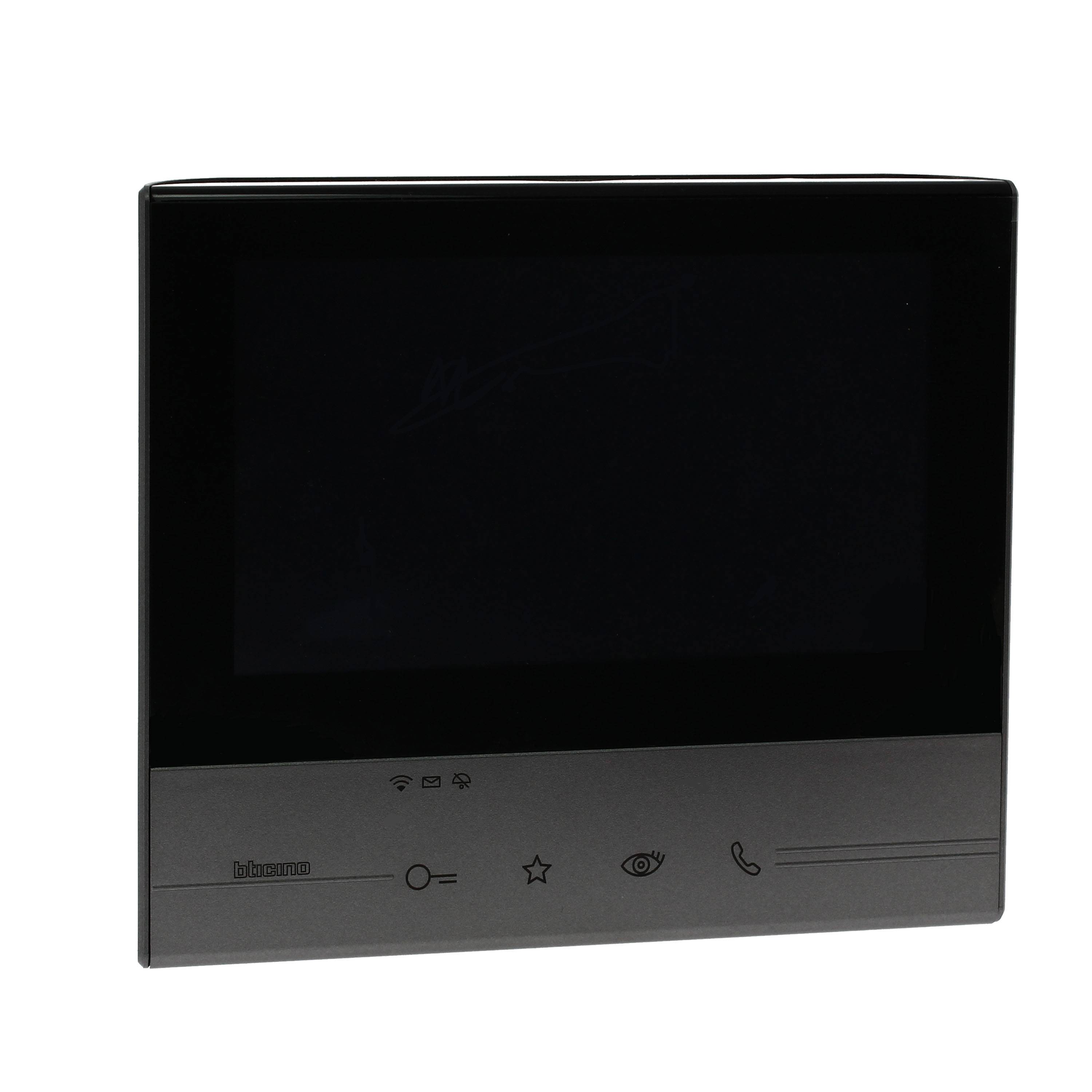 8005543561454 - Legrand Classe 300 X13E Video-Innenstelle in Schwarz mit 7-Touchscreen 4 sensitiven Tasten und Smartphone Anbindung 344643