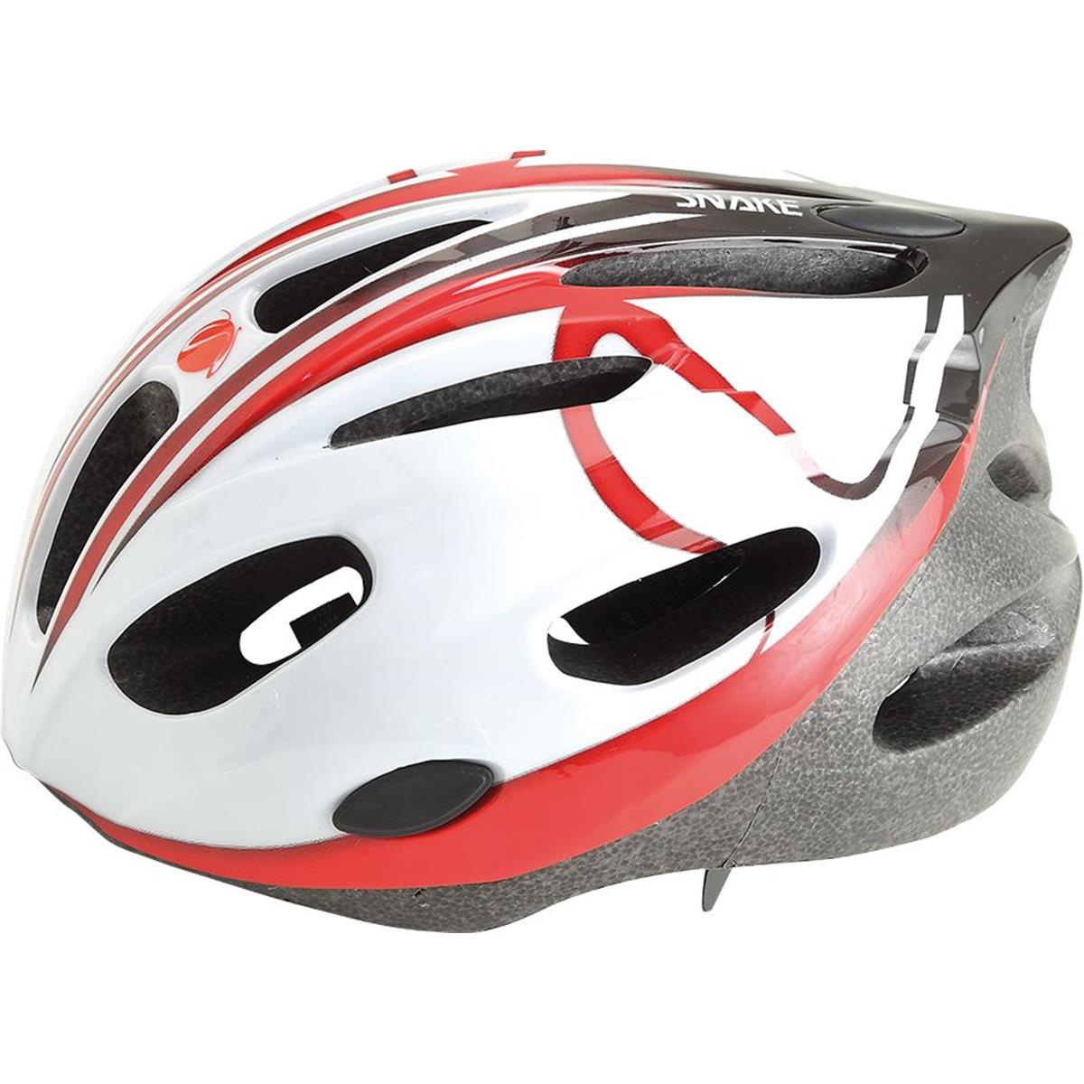 8005586181657 - MVTEK Snake Helm Weiß Rot Größe M (53-56 cm) - EN1078+A1 PPE