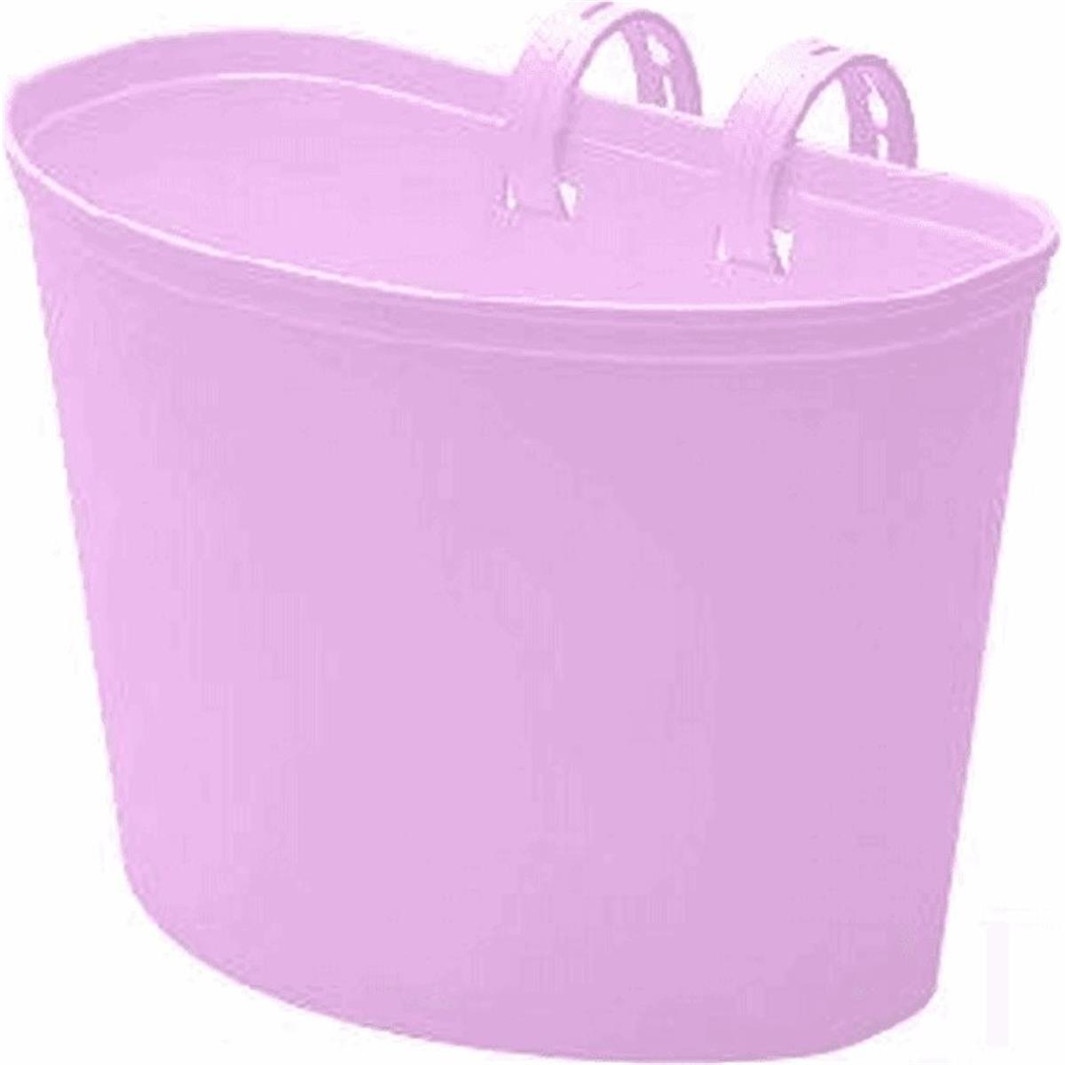 8005586207074 - Junior Fahrradkorb aus rosa Kunststoff 20x11x14 cm mit Halterung und Clip