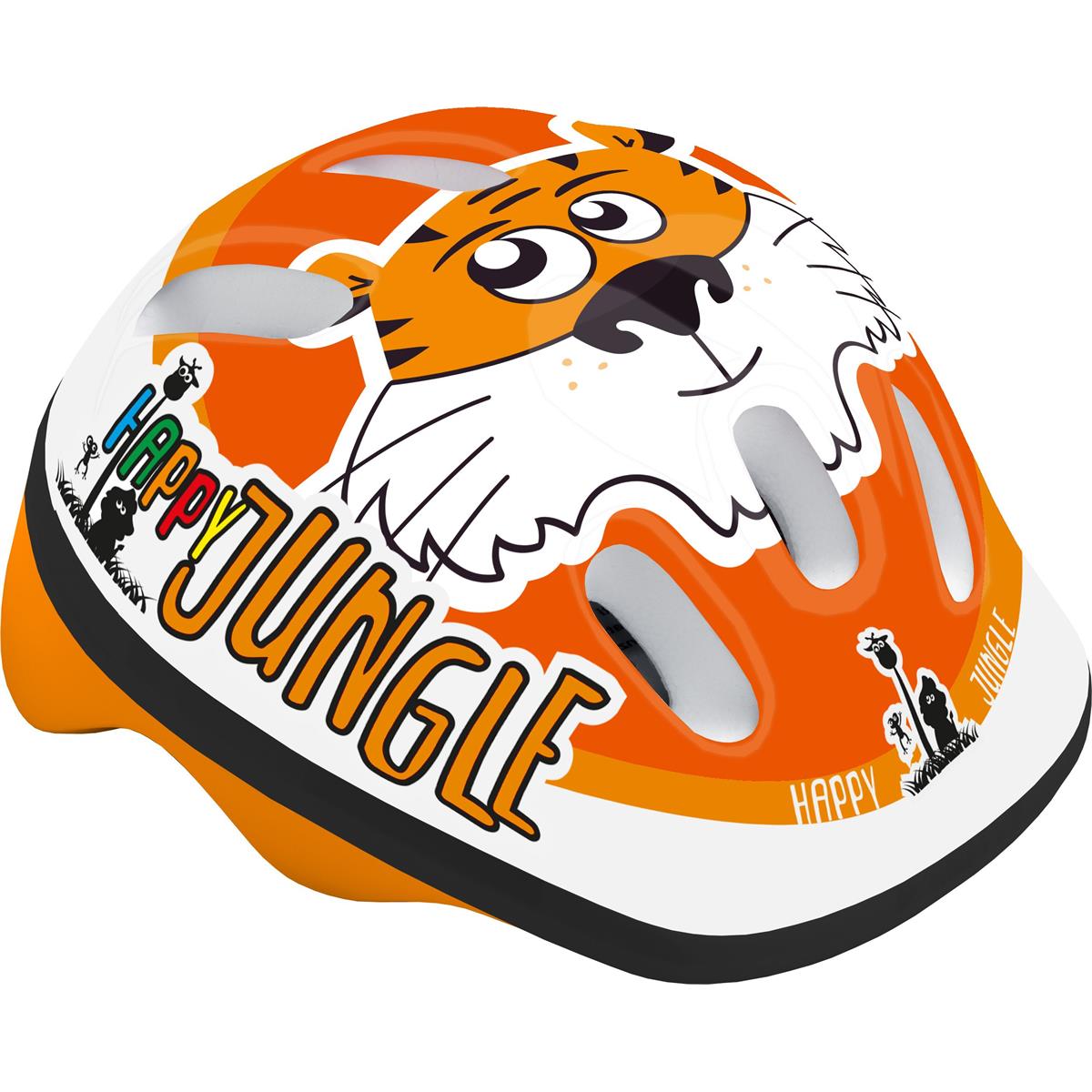 8005586209757 - Kinderhelm Happy Jungle Tiger Orange XS 44-48cm - Sicherheit und Komfort EN1078 PPE MVTEK