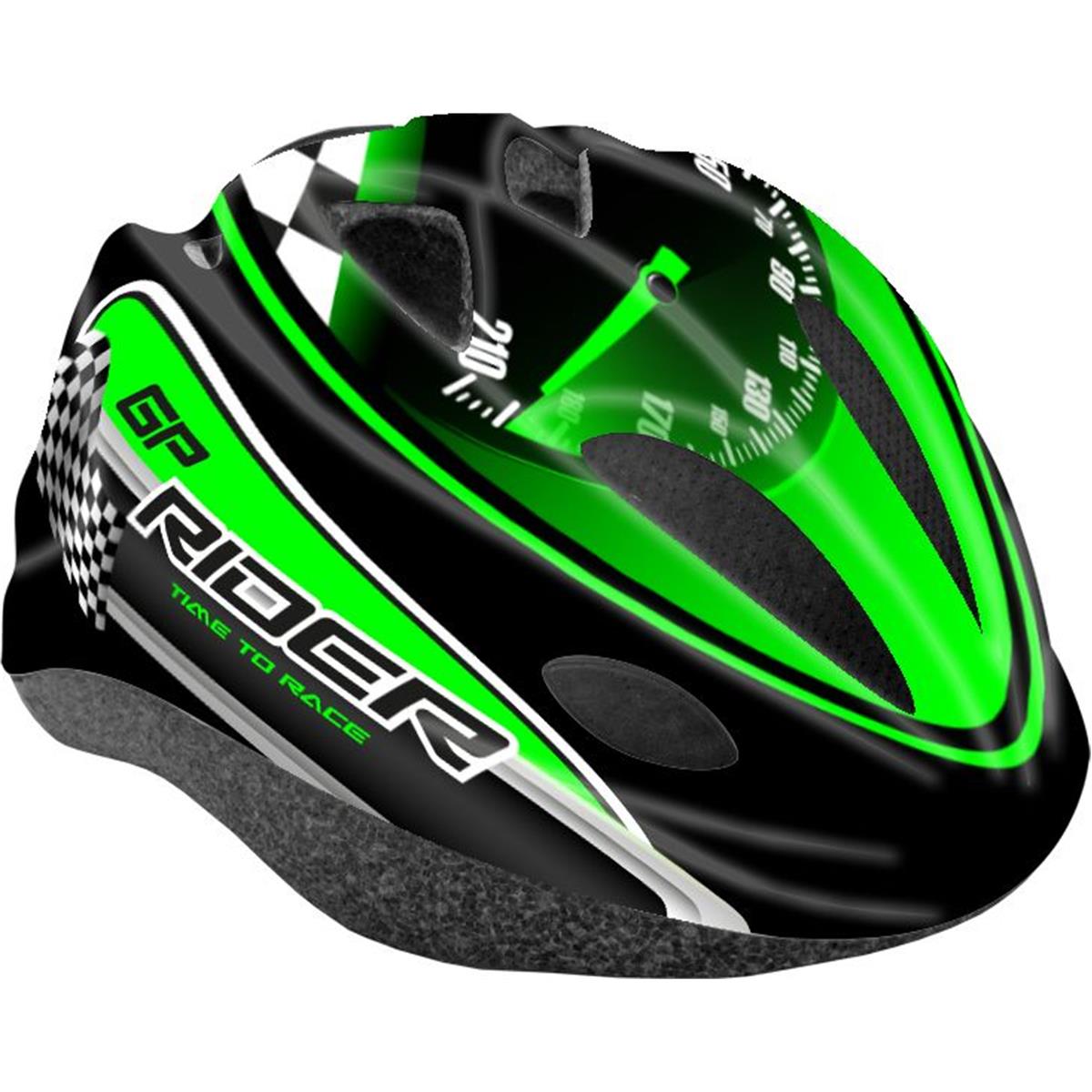 8005586209818 - Junior Helm GP-Rider Grün für junge Radfahrer Einheitsgröße 52-56cm EN1078 zertifiziert MVTEK