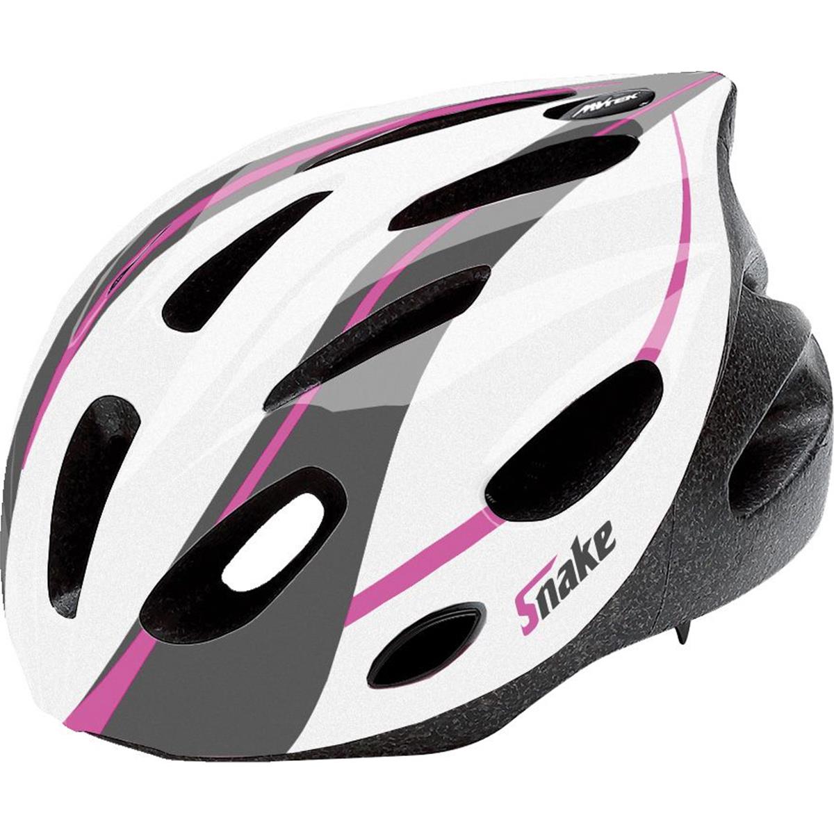 8005586210265 - MVTEK Snake II Helm Weiß Violett Einheitsgröße 53-56 cm 16 Lüftungsöffnungen EN1078 zertifiziert