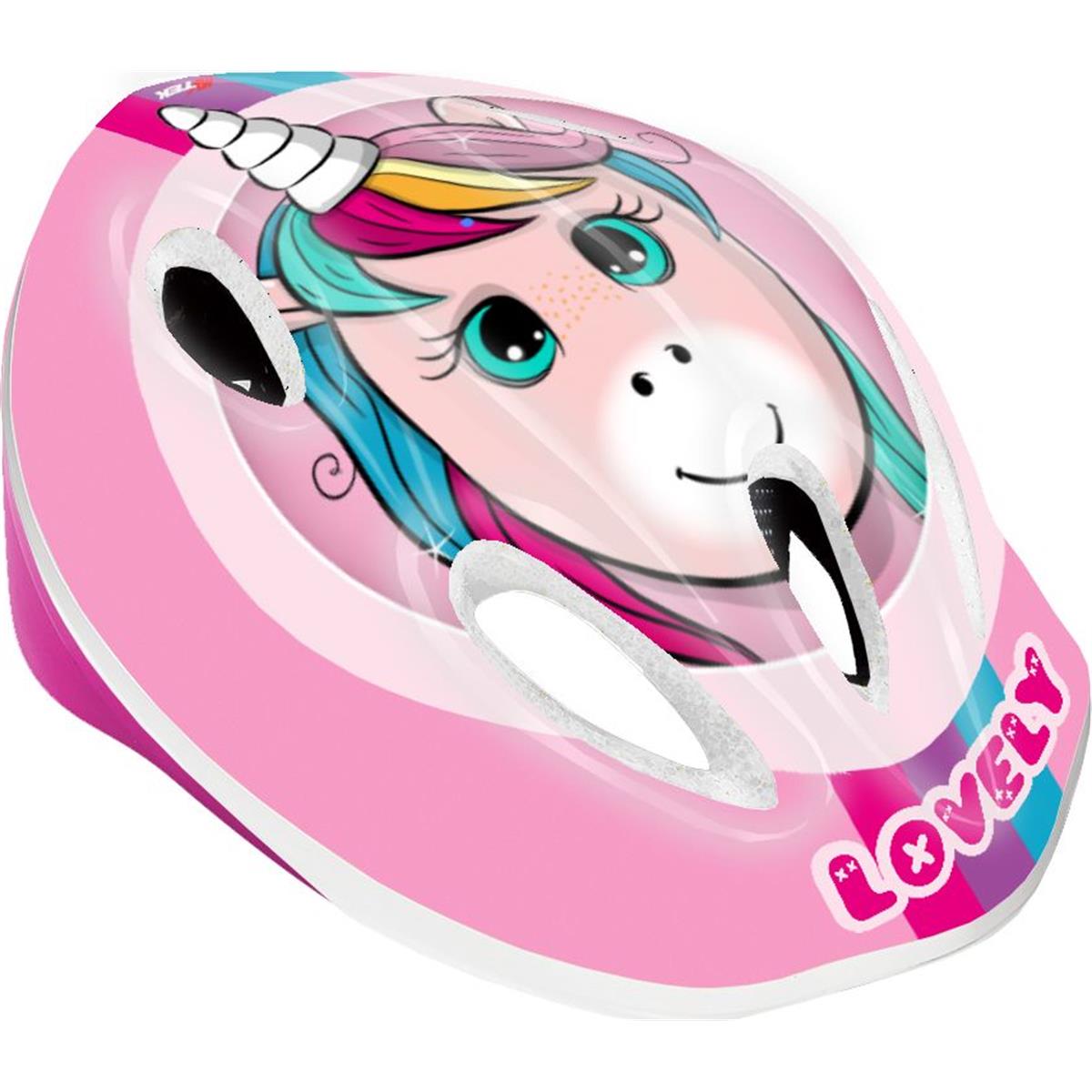 8005586210449 - Junior Einhorn Helm Rosa Größe S 48 52cm - Sicherheit EN1078 und PPE für Kinder