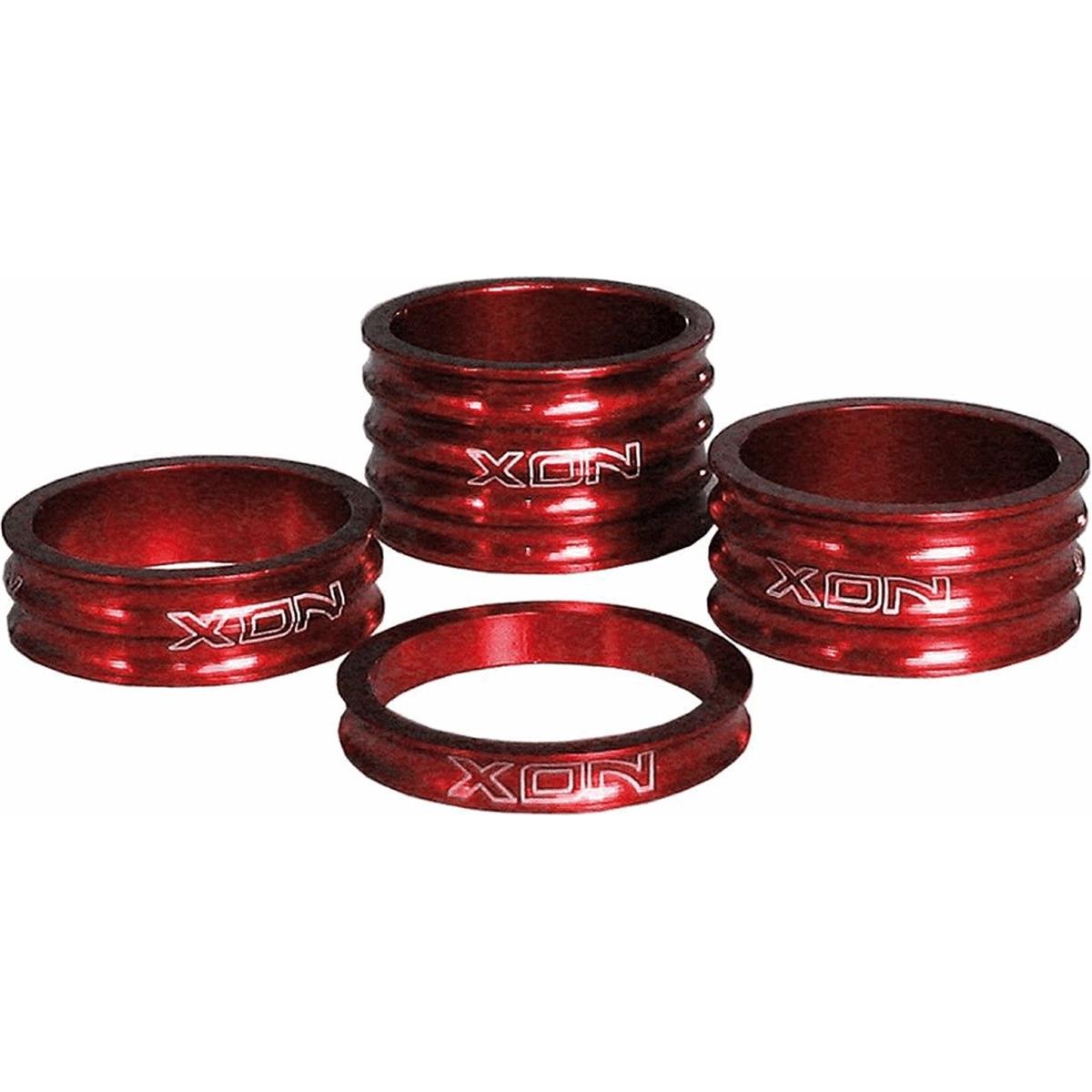 8005586212573 - Lenker Spacer Kit 286mm aus Aluminium Rot - 4 Teile XON Robust und Leicht