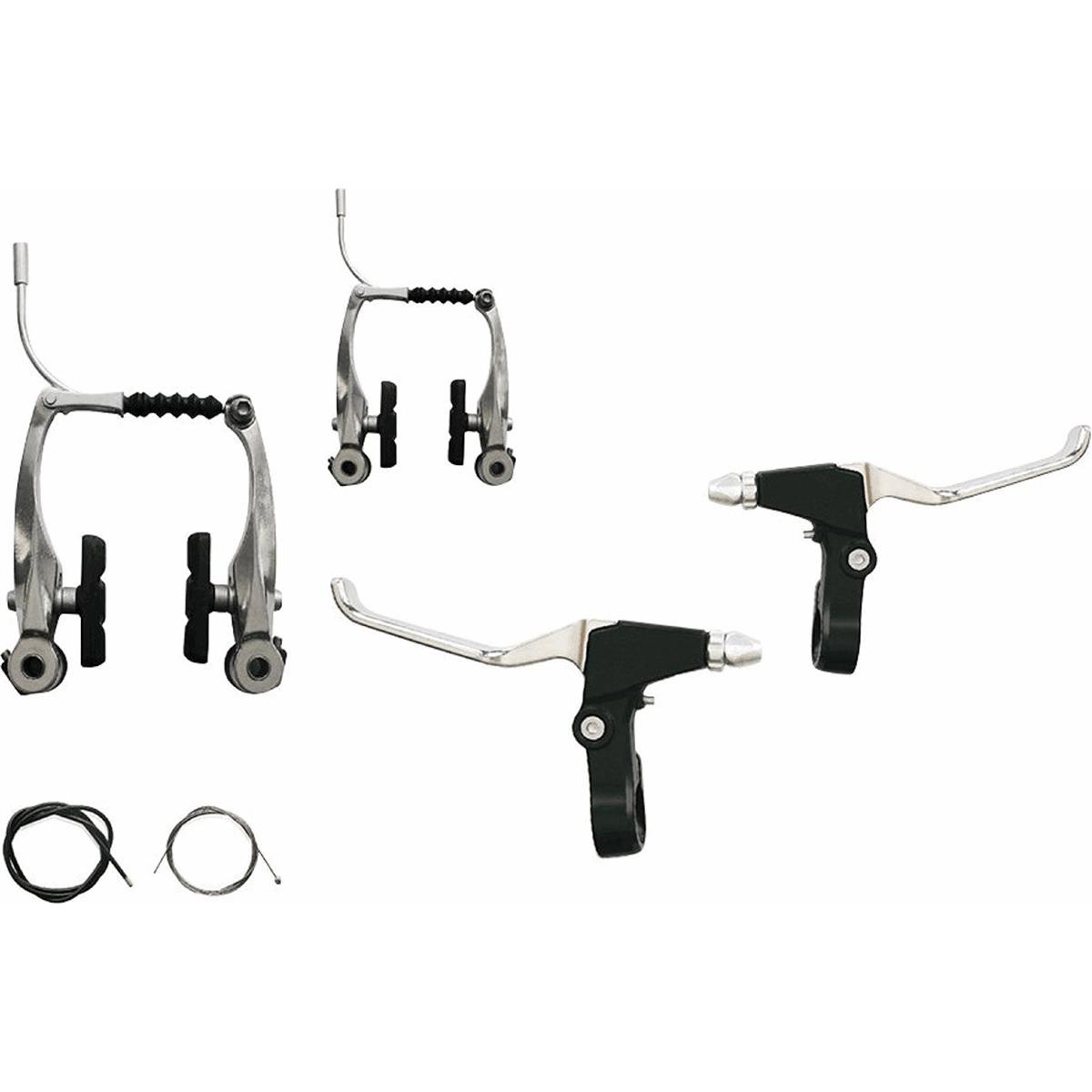 8005586214300 - MVTEK V-Brake Set aus Aluminium Silber mit Kabel und Hülle Bremsen und Hebel