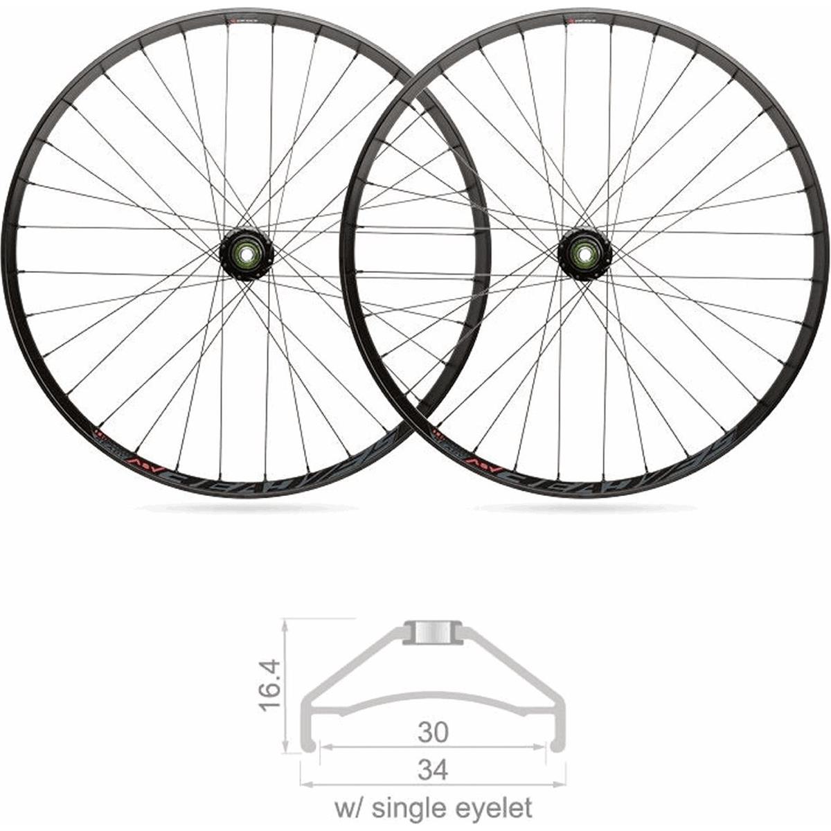 8005586216564 - Paar MTB Tubeless Räder 275 30mm Microspline 12V Schwarz BOOST - BLACKJACK