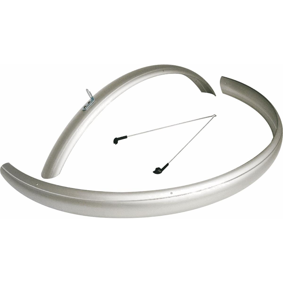 8005586223951 - Silberne Polycarbonat-Schutzbleche für City-Bike 26x53mm - Paar mit verstellbaren Stangen MVTEK 8005586223951 - Silberne Polycarbonat-Schutzbleche für City-Bike 26x53mm - Paar mit verstellbaren Stangen MVTEK