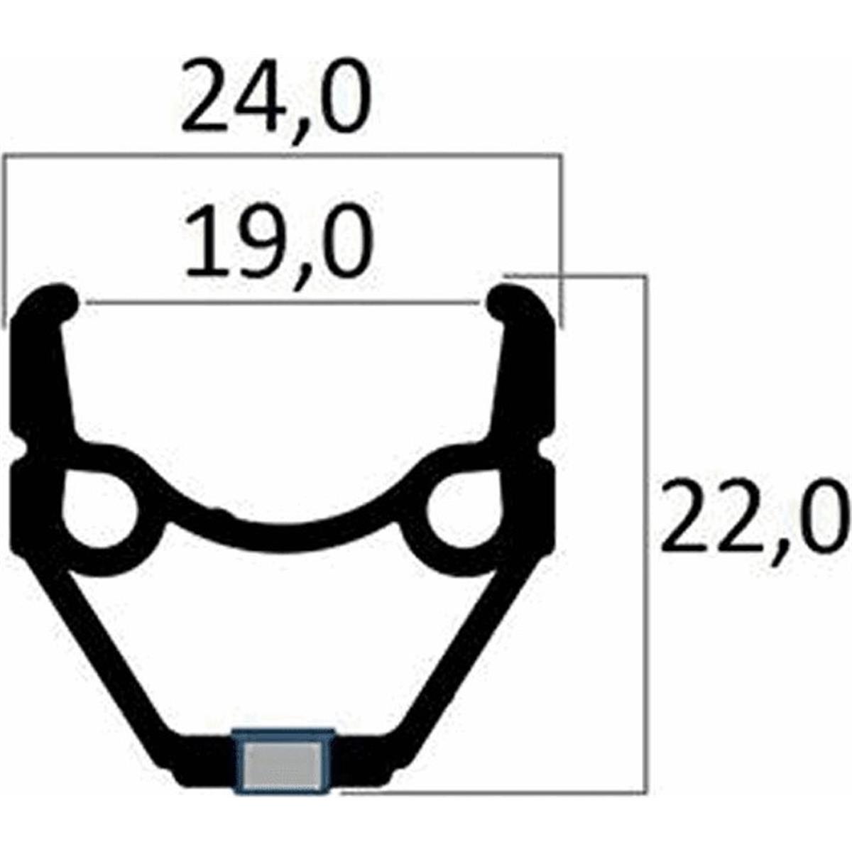 8005586810021 - Aluminiumfelge R20 175 mit 36 Löchern Schwarz - MVTEK