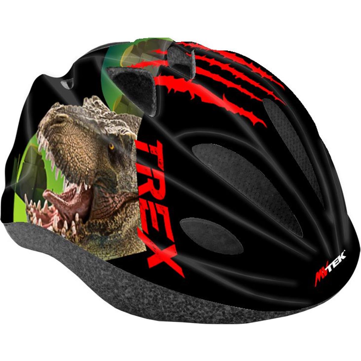 8005586817419 - Junior Helm T-Rex Rot MVTEK - Einheitsgröße 52 56cm EN1078 zertifiziert für junge Radfahrer