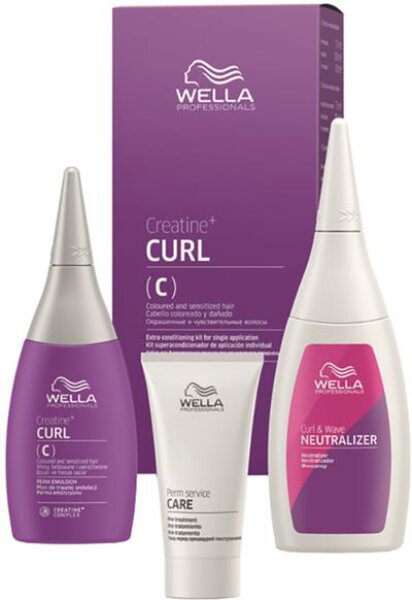 8005610474908 - Professionals Permanentes Styling Creatine+ Curl Set für eine Komplettanwendung (C) Coloriertes und sensibles Haar Permanente Well-Lotion 75 ml + Fixierung 100 ml + Vorbehandlung 30 ml 1 Stk