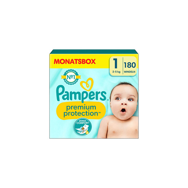 8006540705513 - Pampers® Windeln Monatsbox premium protection™ Größe Gr1 (2-5 kg) für Neugeborene (0-3 Monate) 180 St