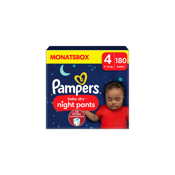 8006540711309 - Pampers® Windeln Monatsbox baby-dry™ night pants Größe Gr4 (9-15 kg) für Babys und Kleinkinder (4-18 Monate) 180 St