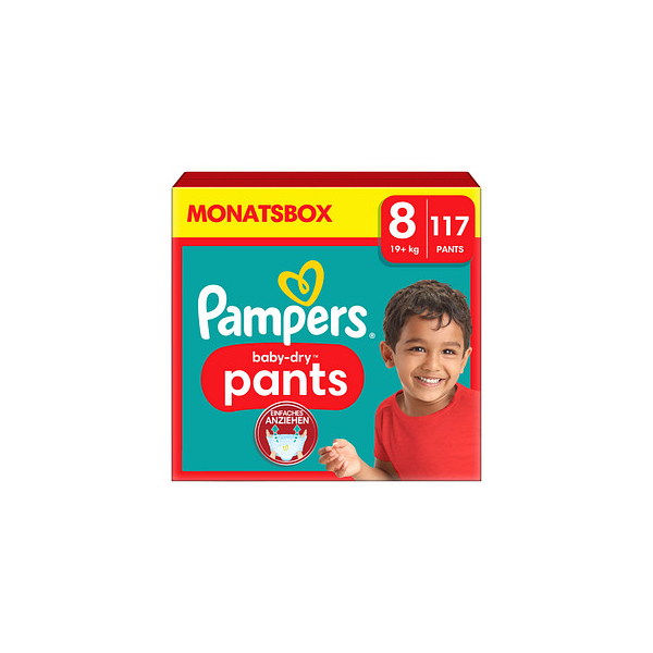 8006540711385 - Pampers® Windeln Monatsbox baby-dry™ pants Größe Gr8 (19+ kg) für Kids und Teens (4-12 Jahre) 117 St