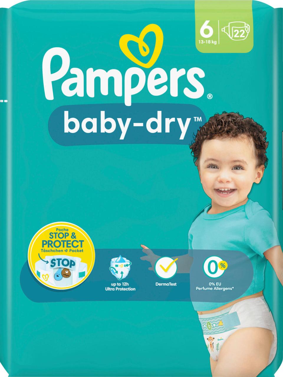 8006540715567 - Pampers® Windeln baby-dry™ Größe Gr6 (13-18 kg) für Kids und Teens (4-12 Jahre) 22 St