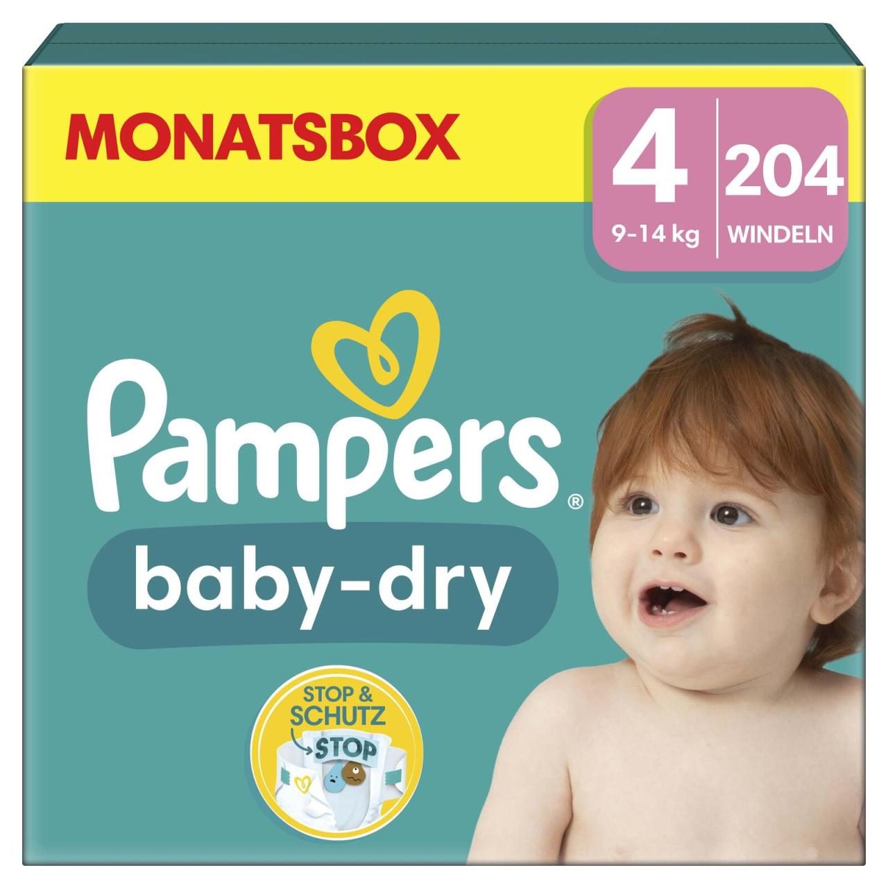 8006540785034 - Windeln baby-dry? Monatsbox Größe Gr4 (9-14 kg) für Babys und Kleinkinder (4-18 Monate) 8006540785034  204 Stück