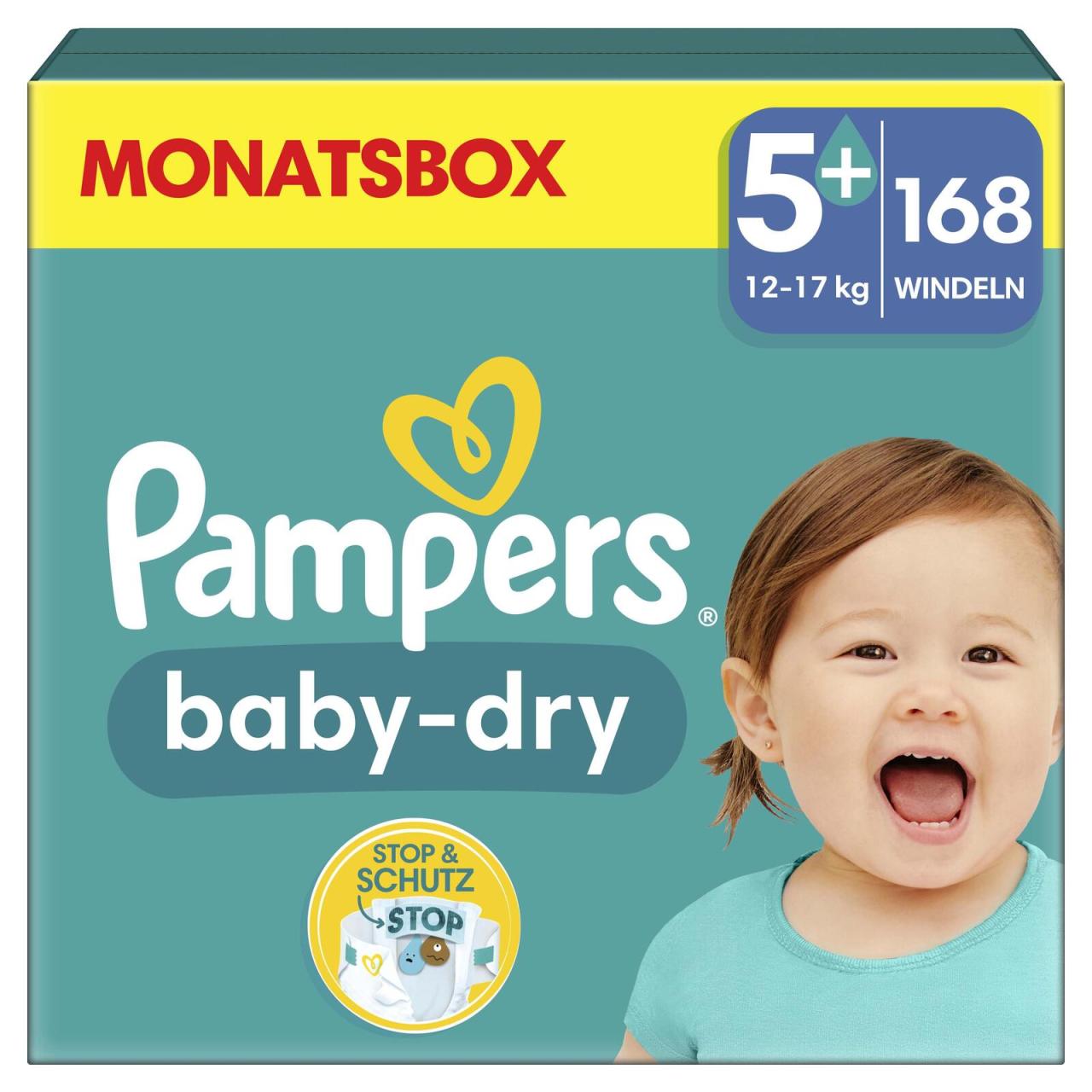 8006540785119 - Windeln baby-dry? Monatsbox Größe Gr5 (12-17 kg) für Babys und Kleinkinder (4-18 Monate) 8006540785119  168 Stück