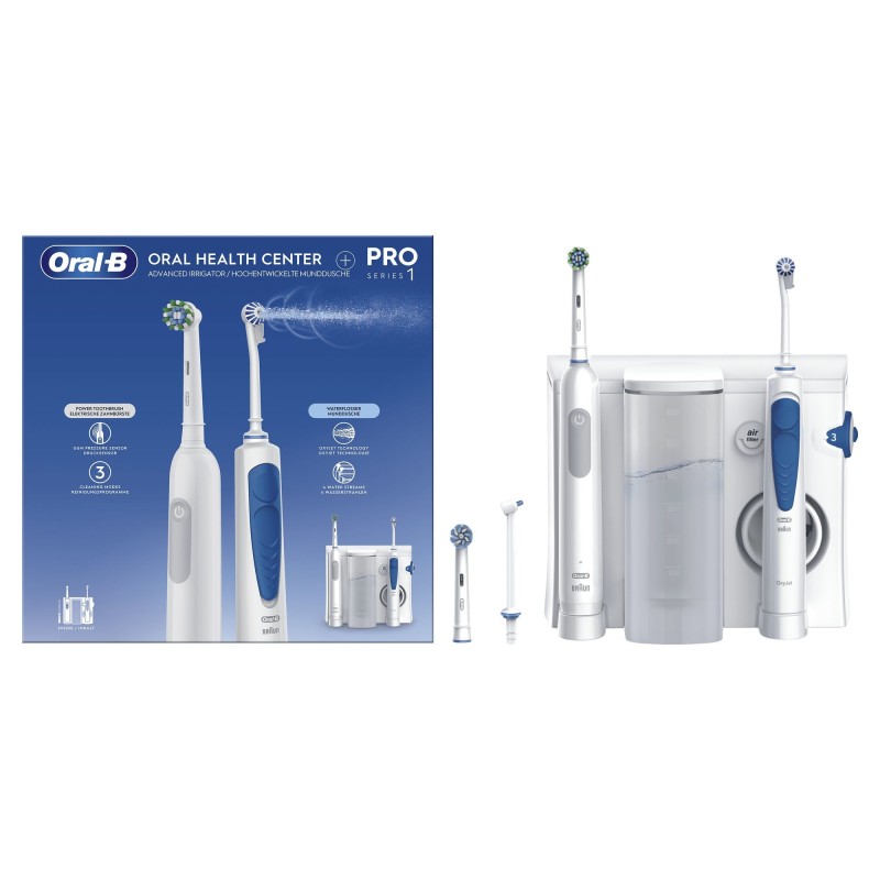 8006540840825 - Oral-B Center OxyJet Reinigungssystem - Munddusche + Oral-B Pro 1 Mundpflege