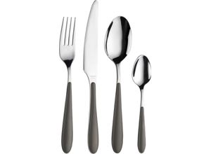 8007163092578 - Besteck-Set PINTINOX Canaletto Essbesteck-Sets Gr 24 tlg schwarz (edelstahlfarben schwarz) Besteckgarnituren 24teilig Edelstahl 1810 mit Kunststoffgriff spülmaschinengeeignet