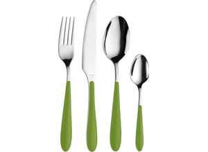 8007163092585 - Besteck-Set PINTINOX Canaletto Essbesteck-Sets Gr 24 tlg grün (edelstahlfarben grün) Besteckgarnituren 24teilig Edelstahl 1810 mit Kunststoffgriff spülmaschinengeeignet