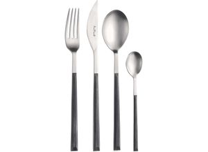 8007163262919 - Besteck-Set PINTINOX Sushi Essbesteck-Sets Gr 24 tlg grau (edelstahlfarben anthrazit) Besteckgarnituren Edelstahl 180 Satiniert mit Kunststoffgriff in Holz-Optik