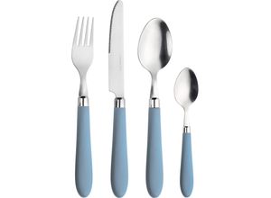 8007163276817 - Besteck-Set PINTINOX Daisy 0 Essbesteck-Sets Gr 24 tlg blau (hellblau edelstahlfarben) Besteckgarnituren mit farbigem Kunststoffgriff