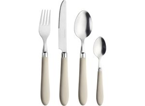 8007163276848 - Besteck-Set PINTINOX Daisy 0 Essbesteck-Sets Gr 24 tlg beige (sand edelstahlfarben) mit farbigem Kunststoffgriff