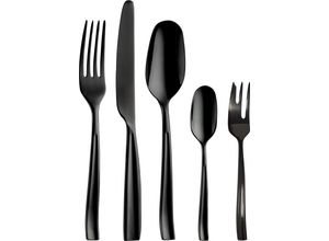 8007163295214 - Besteck-Set PINTINOX Infinito Treasure Total Black Essbesteck-Sets Gr 30 tlg schwarz Besteckgarnituren Optik Glänzend PVD Beschichtung