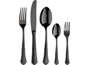 8007163295399 - Besteck-Set PINTINOX Settecento Treasure Total Black Essbesteck-Sets Gr 30 tlg schwarz Besteckgarnituren Optik Schwarz PVD Beschichtung