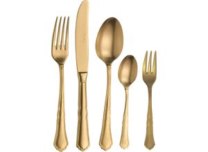 8007163295405 - Besteck-Set PINTINOX Settecento Alchemique Gold Essbesteck-Sets Gr 30 tlg goldfarben (altgoldfarben) Besteckgarnituren Optik Gold SW PVD Beschichtung