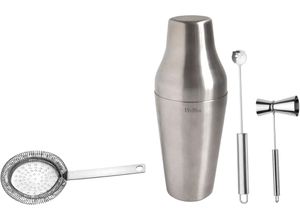 8007163302189 - Cocktail Shaker PINTINOX Bar Professional silberfarben (edelstahlfarben) Baraccessoires Weinaccessoires inkl Cocktailsieb Doppeldosierer Mixlöffelspülmaschinengeeignet