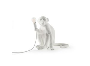 8008215149288 - SELETTI LED-Deko-Terrassenleuchte Monkey Lamp weiß sitzend