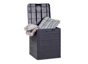 8009371017329 - Xxxl Kissenbox  Anthrazit  Kunststoff  Holzoptik  1 Fächer  425x50x44 cm  Deckel aufklappbar UV-beständig absperrbar  Aufbewahrung &