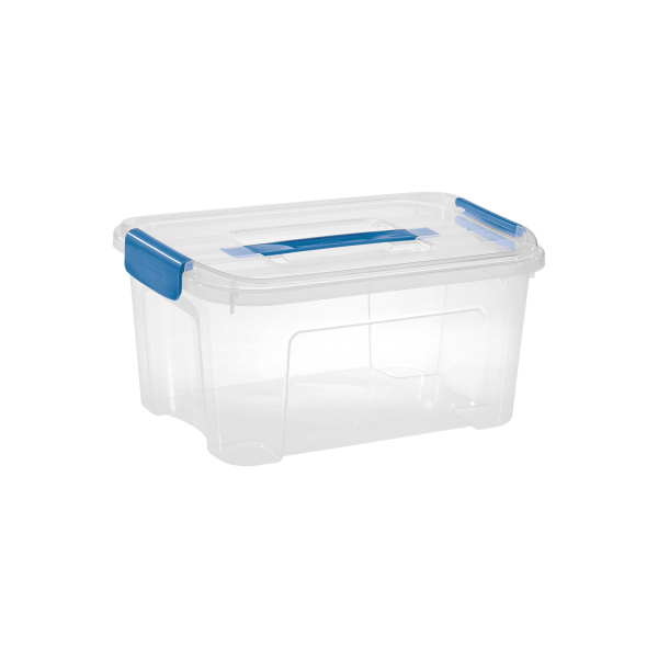 8009404272091 - Aufbewahrungsbox Combi Box Henkel 8034301ABM 13 Liter mit Clipdeckel außen 389x277x195mm Kunststoff transparent ozeanblau 80