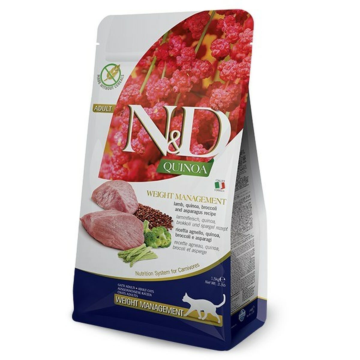 8010276036964 - Katzenfutter N&D CAT QUINOA WEIGHT MANAGEMENT Erwachsener Lamm Brokkoli 5 kg