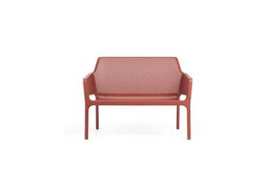 8010352338753 - Zweisitzer-Bank aus Fiberglas Net Bench für Garten und Außenveranda 116 cm -Koralle