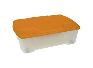 8010693065806 - Artplast - Mehrzweck-Kunststoffbox mit transparentem Boden und orangefarbenem Deckel L565x390xH180 mm