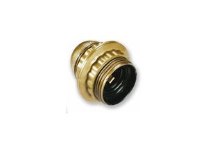 8011439701316 - Electraline - Lampenfassung E27 gold mit Gewinde und Ring Durchmesser 10 150W 4A 250V