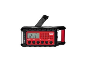 8011869197093 - C1173 Outdoorradio UKW Notfallradio Taschenlampe wiederaufladbar Handkurbel Solarpanel Schwarz Rot