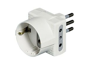 8012199524979 - Dreifach-Adapter 3 deutsche Steckdosen 2 Steckdosen 10A Stecker 10A weiß S3610DE - Bticino