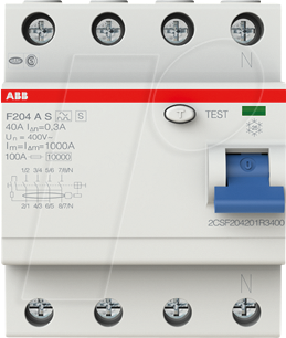 8012542784708 - 2CSF204201R3400 F204 A S-40 03 FI-Schutzschalter A 4polig 40 A 03 A 400 V